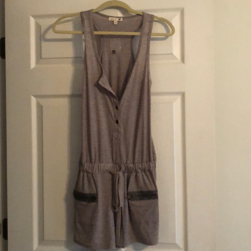 Gray racer back romper